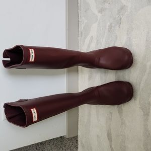 Burgundy Hunter boots